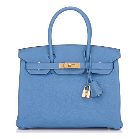 hermes blue azur togo birkin 30cm gold hardware|Hermes Birkin 30 Bleu Azur Togo Gold Hardware.